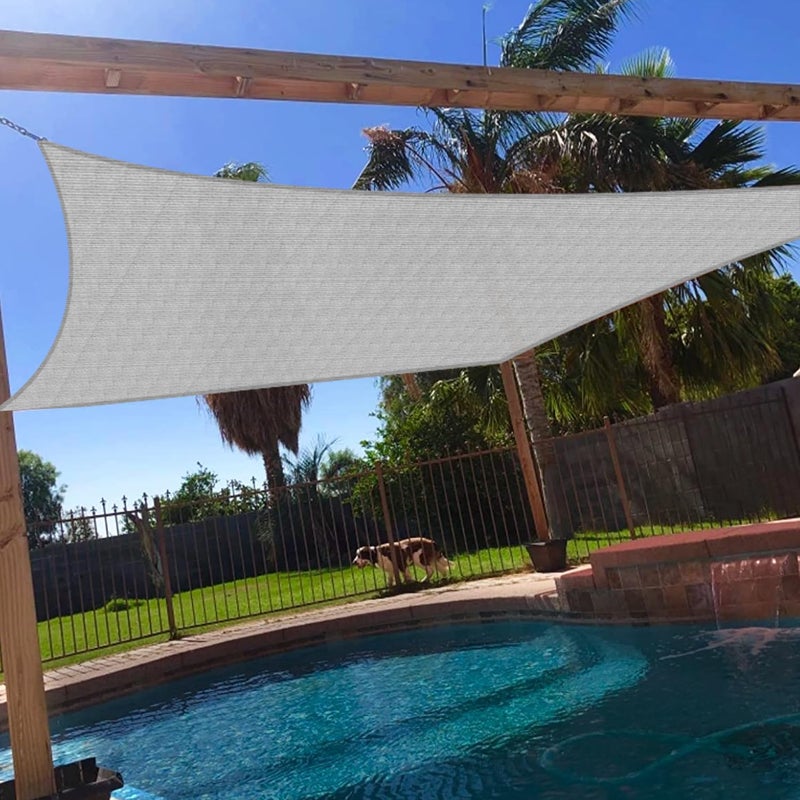 Windscreen4less 16' x 20' Sun Shade Sail Rectangle Outdoor Canopy Cover UV Block for Backyard Porch Pergola Deck Garden Patio (Gray) - Image 1